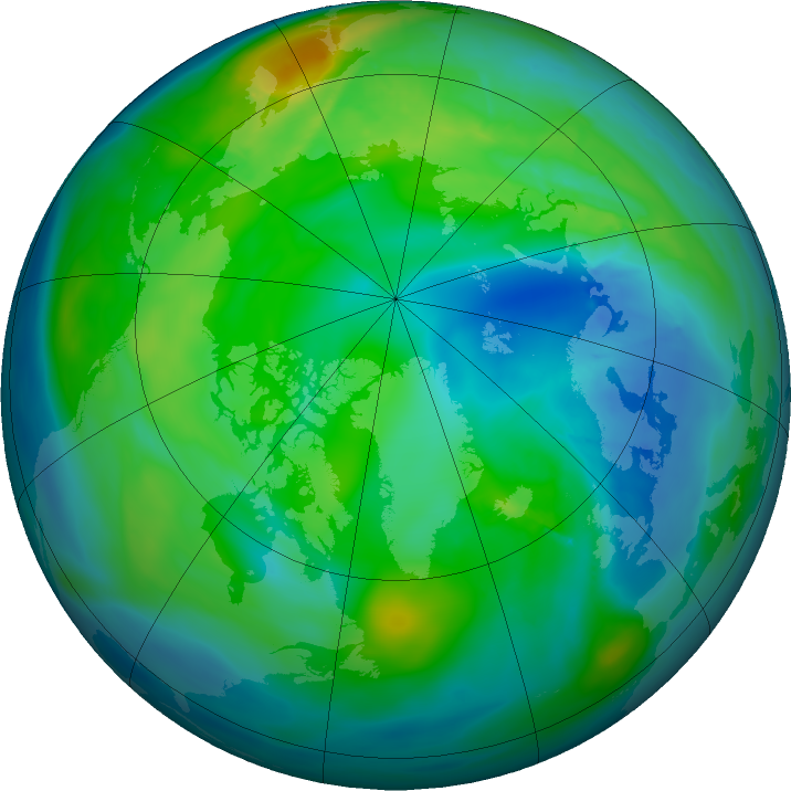 Arctic ozone map for 31 October 2015